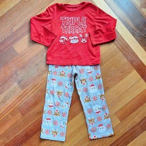 Stay Up Late "Triple Threat" 2-Piece Christmas Pajamas Size 10